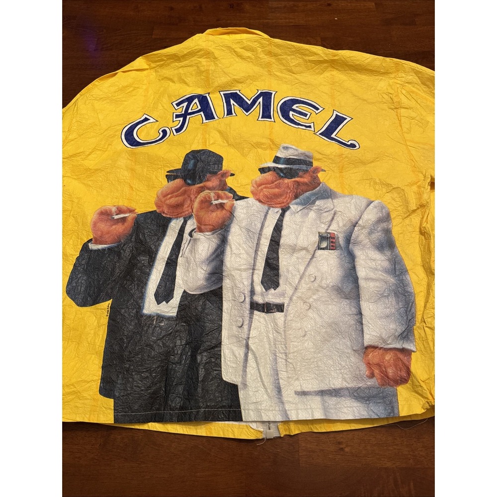 1992 Rare Camel Cigarettes Smoking Joe Yellow Windbreaker Vintage Jacket